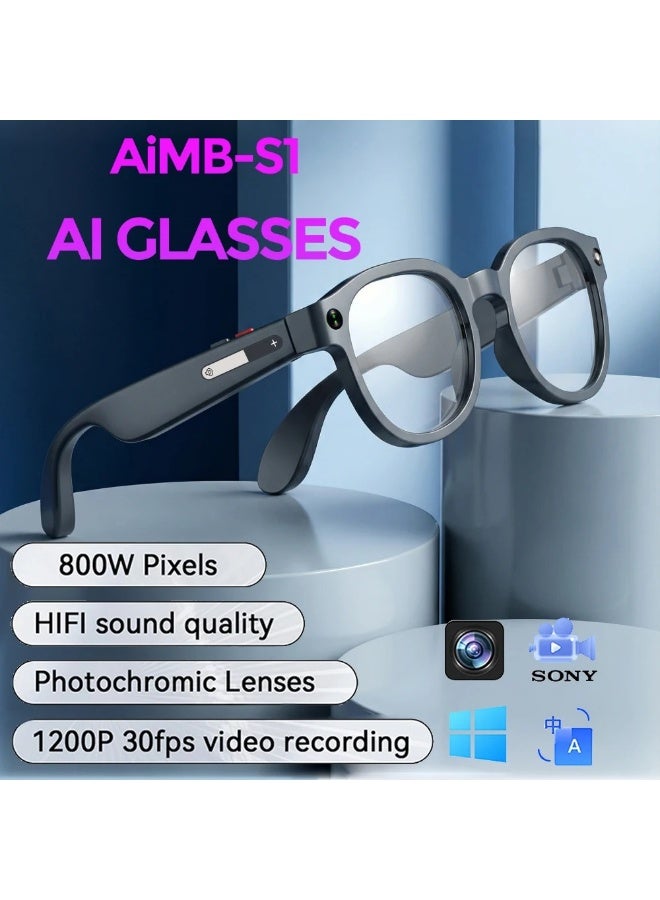 BlueFire AI Smart Glasses AIMB-S1 with 8MP Camera, Photo & Video Recording, Local Storage, Bluetooth Calling, Touch Control, Voice Assistant, Music Control, Remote Camera Shutter, Real-Time AI Translation, Lightweight Wearable Smart Eyewear - Image 4